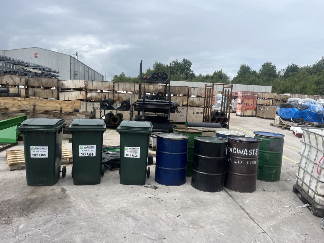 Bodyshop waste collected in containers sized to suit the site